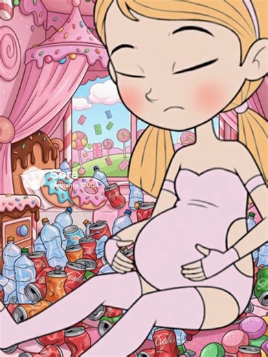 Melody drank so much soda. #bigbelly #stomachgrowling