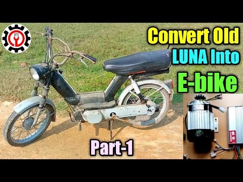 Convert Your Old Kinetic Luna Into E-bike At Home (E-bike)||Restoration Of Kinetic Luna Easily ||ATI