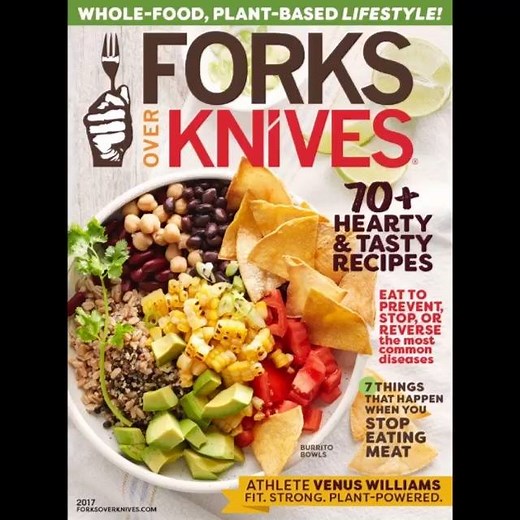 Introducing the new Forks Over Knives magazine! It's full of expert advice, practical solutions, tasty recipes, and gorgeous photos. Hitting newsstands, bookstores, and grocery stores near you on December 27. (It will be available on the FOK site for early orders the week of December 12th.) Learn more: forksoverknives.com/product/forks-knives-magazine. | Forks Over Knives