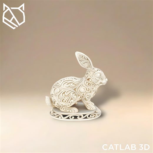 Filigree Rabbit Sculpture STL - 3D Printable Animal File - Home Decor - Etsy