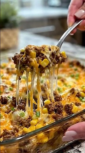 🌽 Cheesy Beef & Corn Casserole