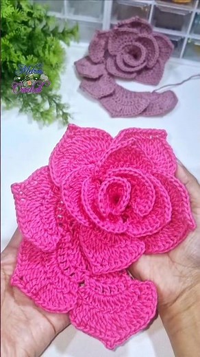 Como hacer una ROSA a Crochet en 3D paso a paso. #crochet #flower #knitting
