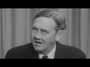 Prime Minister John Gorton holding a press conference in London after a 26-hour flight