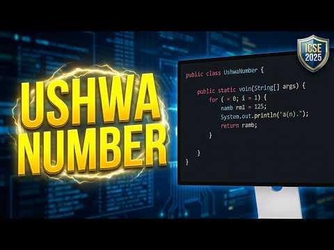 What is an Ushwa Number? | ICSE Specimen Paper Solution | ISC COMPUTER CLASSES
