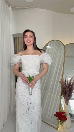 Site Kodu: 000380 | Payet İşlemeli Balon Kol Nikah Abiyesi, Işıltının Zirvesi