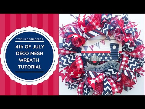 DIY 4th of July Deco Mesh Wreath / How To Make a Decorative Patriotic Wreath