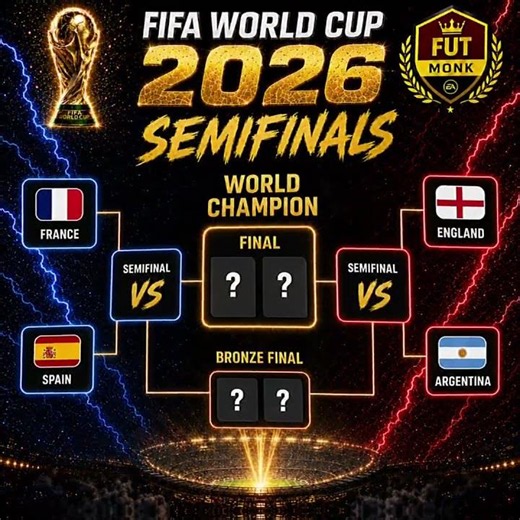 FIFA World Cup 2026 Semifinal Bracket Is SET! 🌍 Final Four Battle for Glory 🏆
