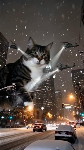 If Cats Were The Size of Godzilla... 🐈🏙️ #catzilla #kaiju #monsterverse #cats #kitty #catmemes