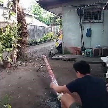 Test fire steel cannon ammunition ( calcium carbide ) kalburo + H2O