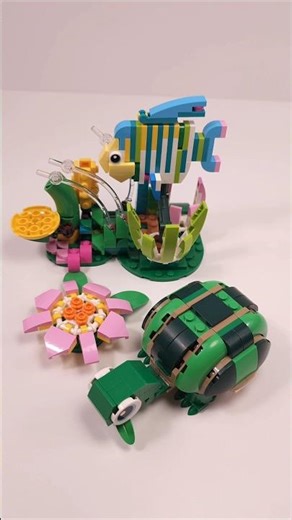 LEGO Creator Tropical Fish (31384) vs Turtle with a Water Lily Flower (31377) #shorts TBB