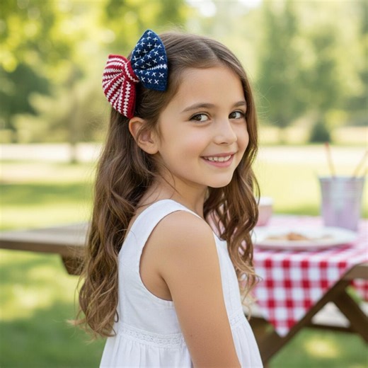 Easy Crochet American Flag Bow Pattern – Patriotic Hair Bow – Beginner Friendly PDF - Etsy UK