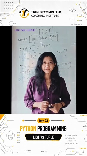 Day 23 Python Programming - List vs Tuple - TCCI