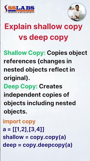 Shallow Copy vs Deep Copy in Python | Python Interview Questions | sslabs