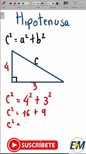 Fórmula de LA HIPOTENUSA en 1 Minuto #shorts