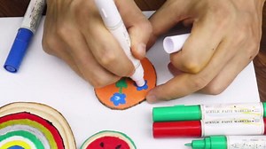 Paint Markers Paint Pens - 2 Pack Dual Tip Acrylic Permanent Marker (0.7mm & 3mm), Non-Toxic, Water-Based for Art Painting, Stone, Ceramic, Glass, Wood, Fabric, Metal, DIY Crafts (Red)