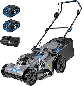 ROYAL GARDEN Electric 40V 17 Inch Cordless Lawn Mower Walk Behind Brushless Push Mower 6-Height Adjust Portable & Lightweight 2 x 20V Batteries and Charger Lawn Mowers Suitable for Garden Small Yards