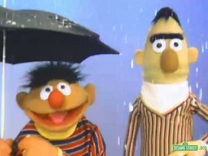 Classic Sesame Street Ernie And Bert In The Rain