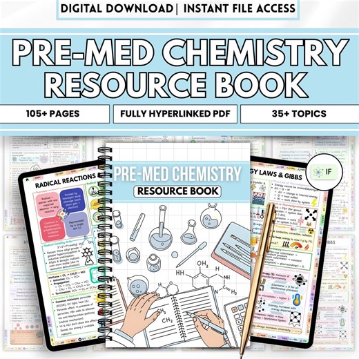 Pre Med Chemistry Study Guide PDF | Organic & Inorganic Notes | Mcqs Practice | Digital Download - Etsy