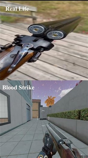 Double barrel Shotgun Reload animation Real life vs Blood strike #RealLife #bloodstrike #shotgun