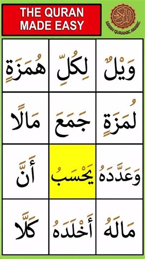 Read words from the Quran | Surah Al Humazah Part 1