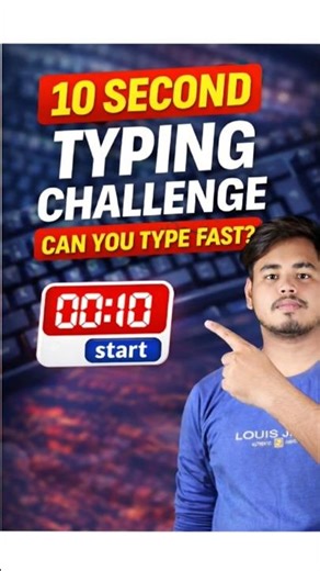 10 Second Typing Challenge || #typingspeed#typingpractice#typingtips#computer#shorts #keyboard