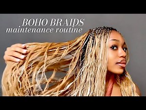how to maintain boho braids💆🏽‍♀️| boho braids maintenance routine |(no Extra hair)| cadovaughan