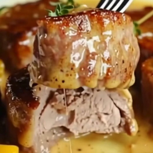 Filet Mignon au Reblochon : Une Alliance Gourmande et Savoureuse Ingrédients: - 2 filets mignons de porc (environ 500 g chacun) - 1/2 Reblochon (environ 250 g) - 2 échalotes, finement émincées - 2 gousses d’ail, hachées - 20 cl de crème fraîche épaisse - 10 cl de vin blanc sec (optionnel mais recommandé) - 2 cuillères à soupe d’huile d’olive - 20 g de beurre - Sel et poivre noir du moulin - 1 pincée de noix de muscade (facultatif) Pour la finition et la présentation: - Quelques brins de persil p