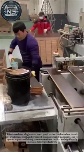 High-Speed Wood Panel Production Process | Smart Factory Automation