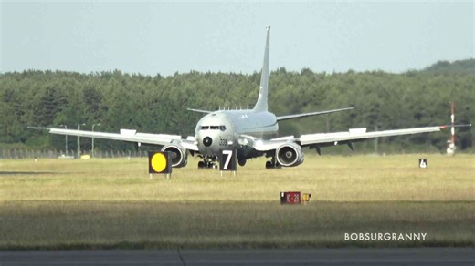 Watch the US Navy P-8 Poseidon touch down and roar off again
