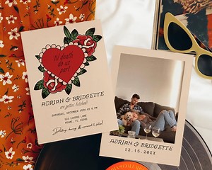 Traditional Tattoo Wedding Invitation: Editable DIY Template (5x7) (digital Download) - Etsy