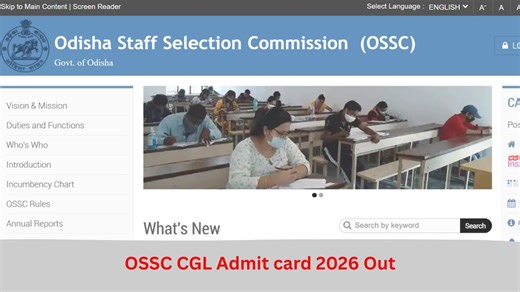 OSSC CGL Admit Card 2026 Out @ossc.gov.in, Prelims Hall Ticket Download Link Active