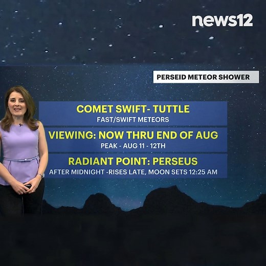 The well known summertime meteor shower is back! 🤩 Meteorologist Michele Powers says it will peak this weekend and the weather looks like it will cooperate nicely - https://bit.ly/46DZhvr | News 12 Connecticut