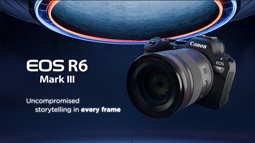 Presenting the new Canon EOS R6 Mark III. The latest Canon EOS R6 Mark III features an impressive range of video and photo capabilities: ☑️ 7K30p Open gate for the freedom to achieve the aspect ratio you prefer - from cinematic widescreen to vertical social media cuts ☑️ Canon Log 2 to achieve uncompromised control over colour and tone ☑️ Other video features like 4K30p (7K oversampling) and 4K120p slow motion ☑️ Pre-continuous shooting at bursts up to 40fps And more exciting features! Read more