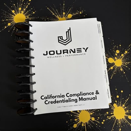 Aesthetic Compliance Experts (ACE) | Amber Bechthold on Instagram: "💛🖤The Journey, Built to Scale Every medical spa has a beginning. Very few are built for what comes next. 📒 Journey 💪 was designed as a scalable medical wellness clinic—with documented clinic operations, defined standard operating procedures, and structured medical practice management from the start. ⚠️ This is the side of a medical spa business that doesn’t show up on Instagram highlights, but determines everything behind th