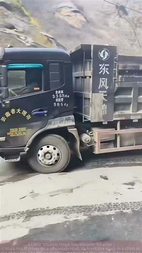 Skillful Driver Handles Tire Stuck on Shoulder Like a Pro!