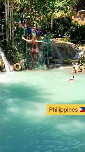 beautiful lady jumped like ann Curtis #siquijorphilippines #cambugahayfalls