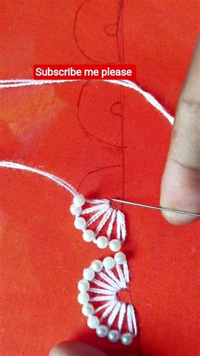 unique border line pearl work design 🪡#handwork #embroidery #viral #trend #shorts #foryou