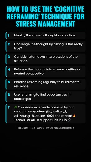 How to use the 'Cognitive Reframing' technique for stress management #ad (Verify Info)