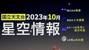 2023年10月の星空情報・天文現象（明け方の金星／宵空の二大惑星／もう一つの名月と部分月食／10月の月の暦）