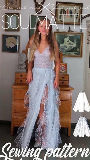 DIY tulle skirt pattern 🥀🤌#sew #diy