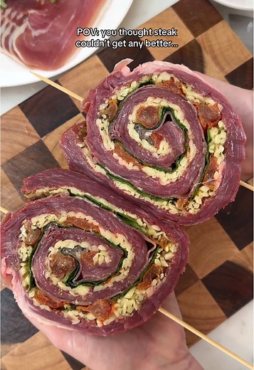 Cheesy Italian Steak Pinwheels Recipe