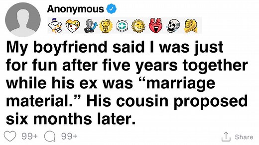 [FULL STORY] My boyfriend said I was just for fun after five years together while his ex was “marriage material.” His cousin proposed six months later. | Stereo Storytime