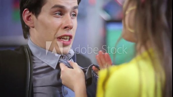 Hot girl seducing young man, guy resisting sexual harassment