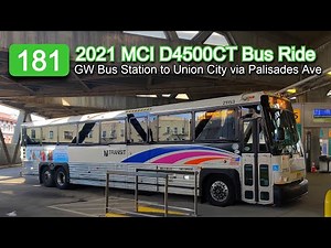 NJ Transit 181 Bus Ride: 2021 MCI D4500CT 21153 from GWB to Bergenline Avenue HBLR Station