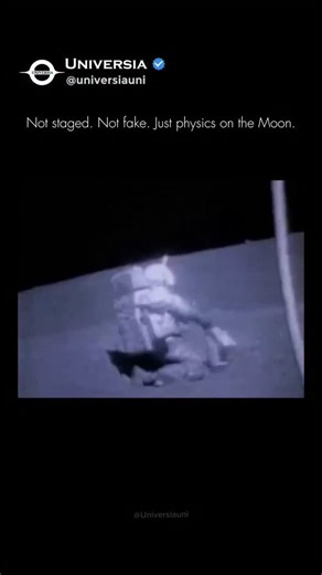 ᴜɴɪᴠᴇʀsɪᴀ on Instagram: "The struggle of the "Lunar Lean." 👨‍🚀🌕🧼 This rare clip from Apollo 17 shows Harrison "Jack" Schmitt, the only trained geologist to ever walk on the Moon, losing his battle with physics. Why it’s so hard to stay upright: In lunar gravity, you only weigh 16% of your Earth weight. While that sounds like a superpower, it means your "traction" is almost non-existent. When Schmitt leans over to grab a sample, his center of mass shifts, and because there isn't enough gravit