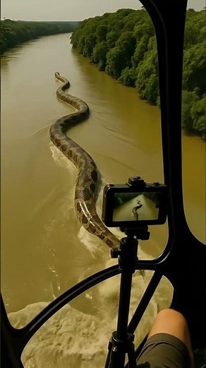 World's Biggest Snake Found Swimming In River 😱 #anaconda #titanoboa #shorts