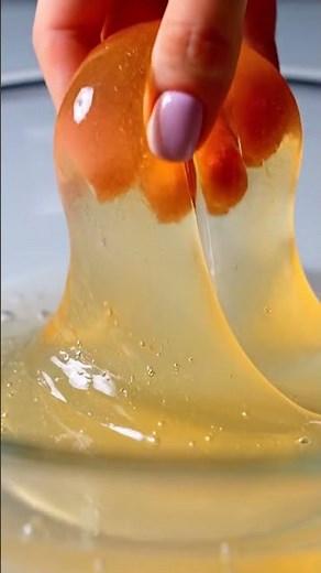 Yellow-Tinted Water Slime | Liquid Sunlight Stretch & Drop #ASMR #Slime #Satisfying