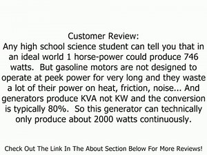 Blue Max GEN4000B 4,000 Watt 6.5 HP 4-Stroke OHV Gas Powered Generator Review