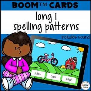 long i spelling patterns CVCe and vowel teams Boom™ Cards
