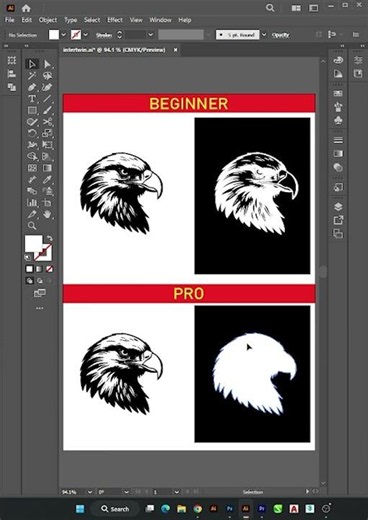🤯 Adobe Illustrator Eagle Logo Invert Trick That 99% Designers Don't Know! 🦅🔥